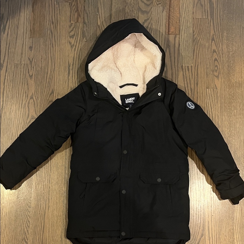 Lands' End Black Winter Coat
